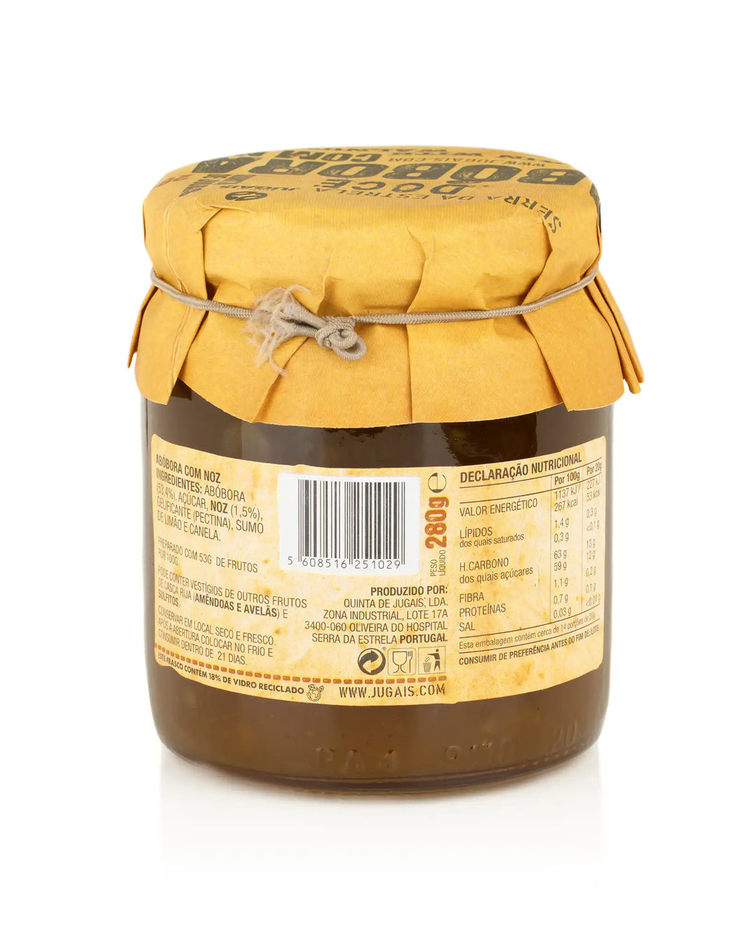 Doce de Abóbora c/ Noz Quinta de Jugais 280g (imagem apenas demonstrativa)