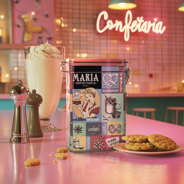 Lata de Bolachas com Caramelo Salgado Maria Confeitaria