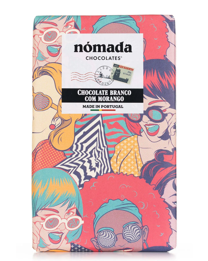 White Chocolate Bar with Strawberry Nómada 200g