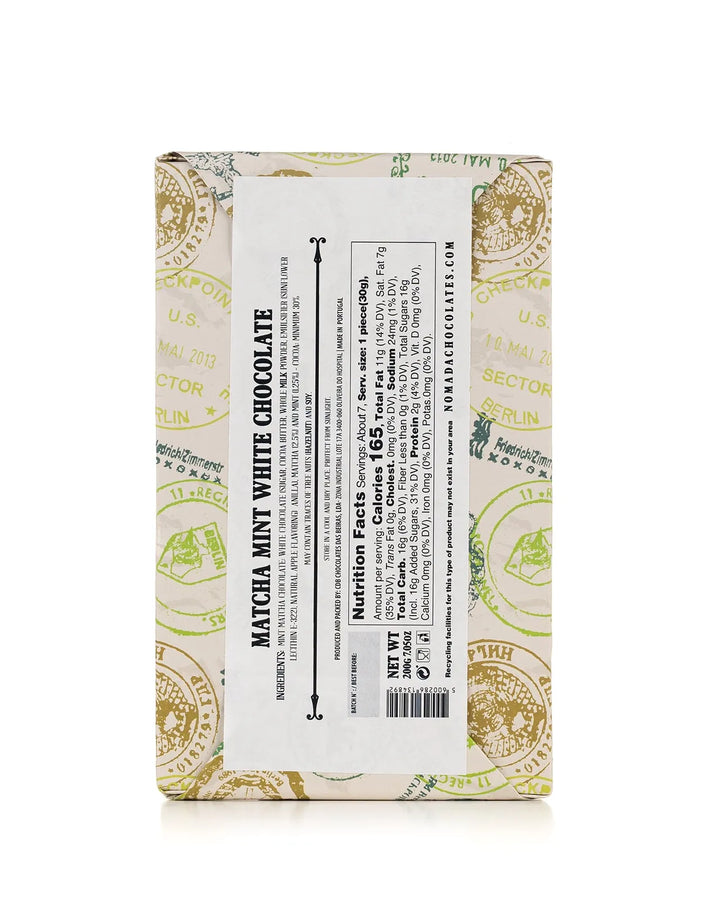 White Chocolate with Matcha and Mint